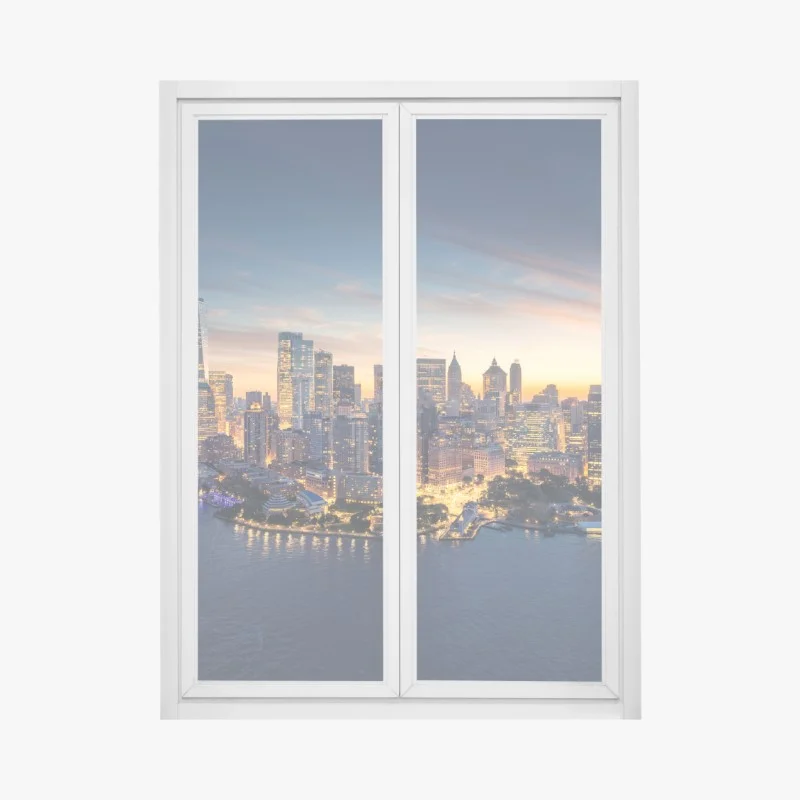 Window decal Manhattan skyline at sunrise