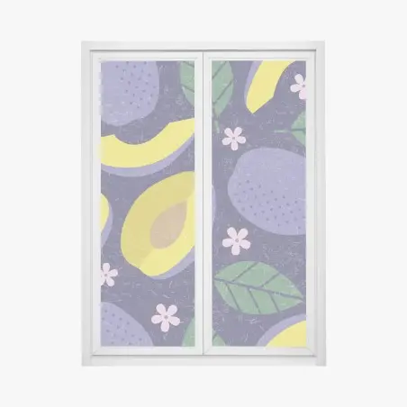 Window decal playful plum and leaf pattern • Wallissimo®