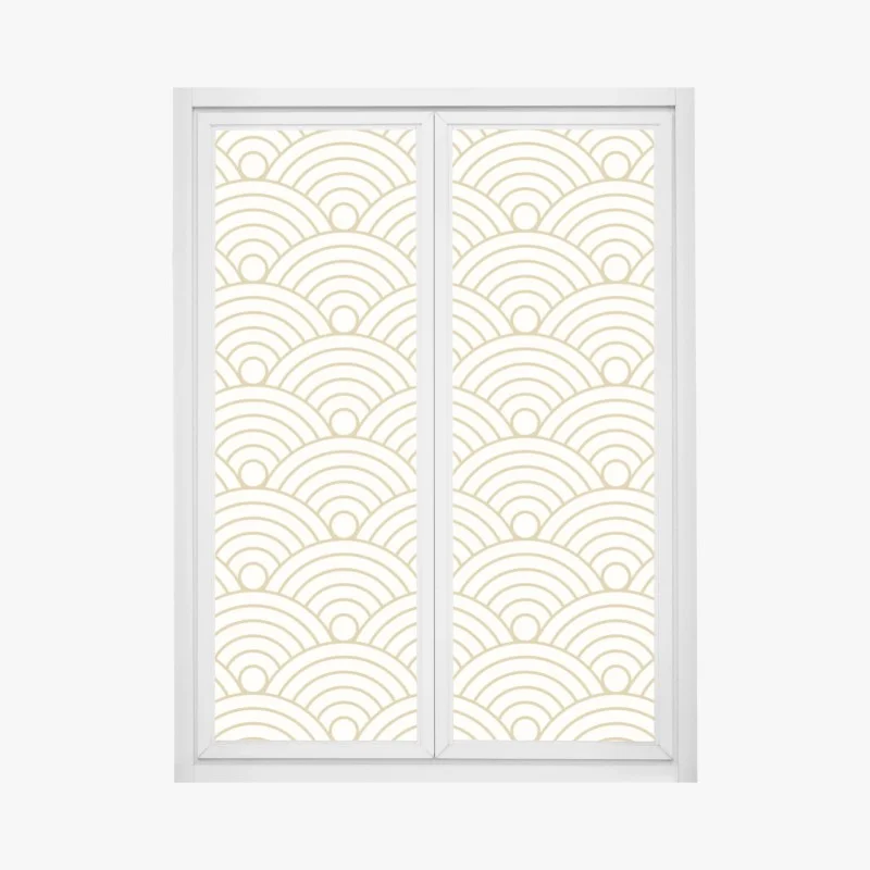 Window decal gold seigaiha wave pattern ⁕ Wallissimo®