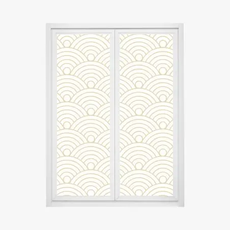 Window decal gold seigaiha wave pattern • Wallissimo®
