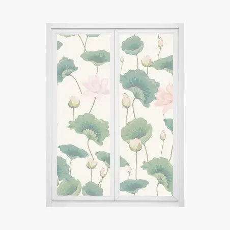 Window decal serene lotus botanical pattern • Wallissimo®