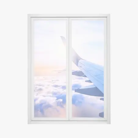Window decal above the clouds aerial view • Wallissimo®