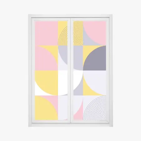 Window decal playful geometric pastel pattern • Wallissimo®