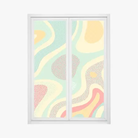 Window decal pastel organic abstract pattern • Wallissimo®