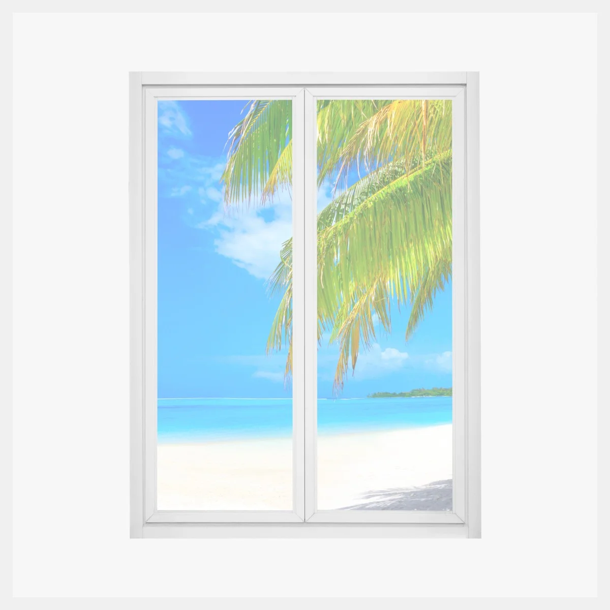 Window decal tropical turquoise beach paradise • Wallissimo® Window decal tropical turquoise beach paradise • Wallissimo®