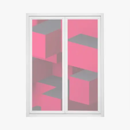 Window decal bold red geometric blocks • Wallissimo®