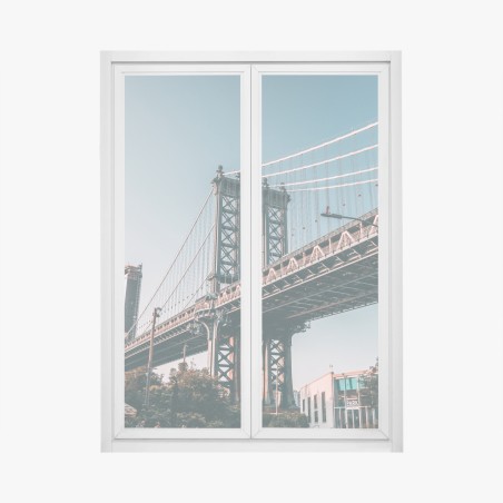 Window decal Manhattan bridge urban perspective • Wallissimo®