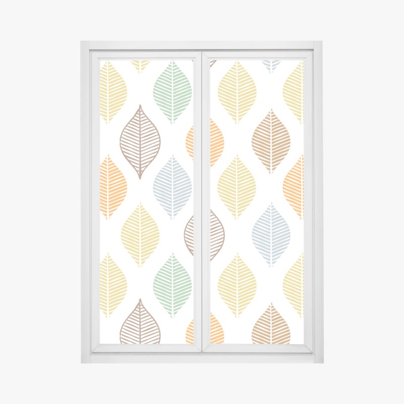 Window decal pastel leaf pattern wall art