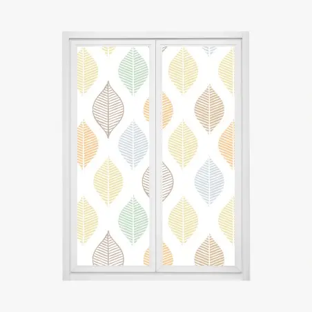 Window decal pastel leaf pattern wall art • Wallissimo®