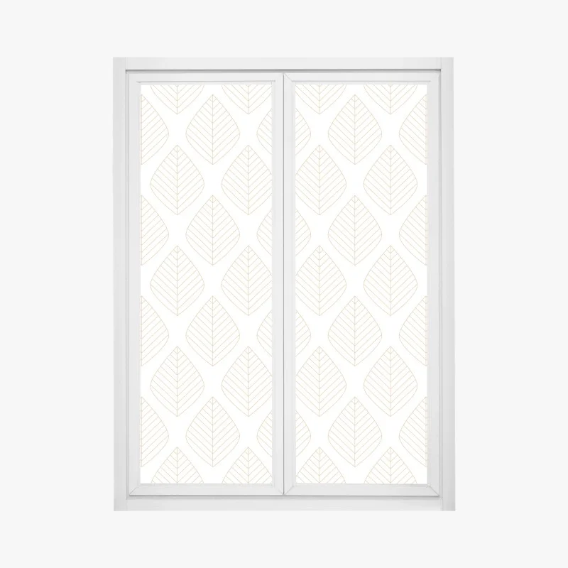 Window decal elegant gold leaf geometric pattern