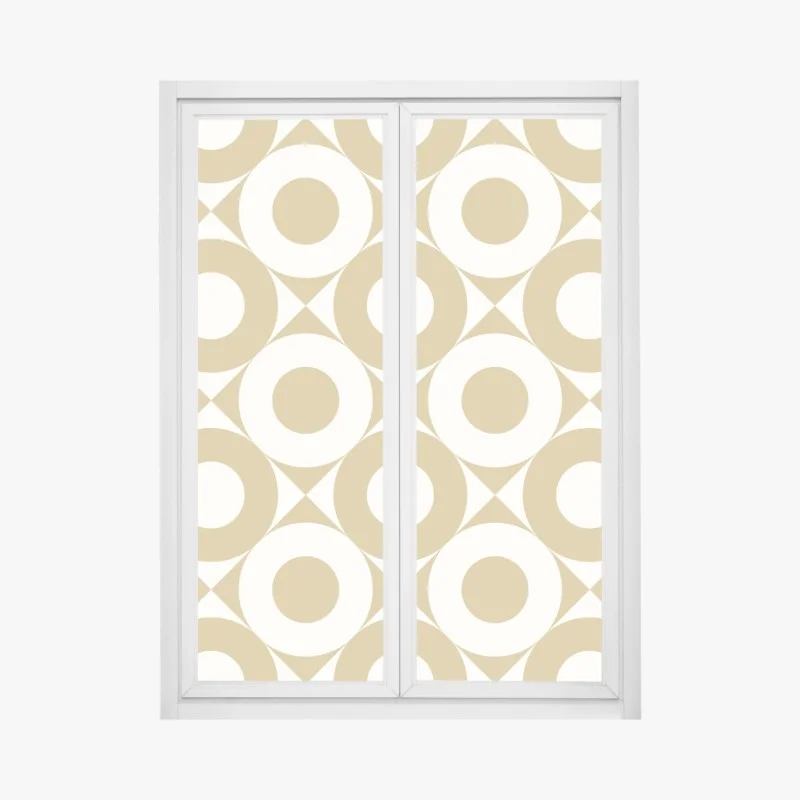 Window decal gold geometric circle pattern