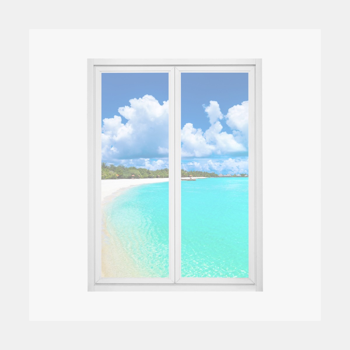 Window decal Maldives turquoise beach panorama • Wallissimo® Window decal Maldives turquoise beach panorama • Wallissimo®