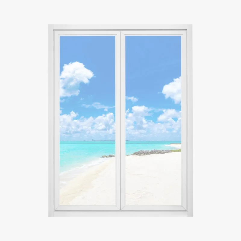 Window decal Maldives turquoise beach panorama