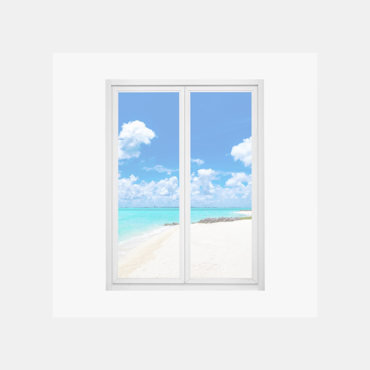 Window decal Maldives turquoise beach panorama • Wallissimo® Window decal Maldives turquoise beach panorama • Wallissimo®
