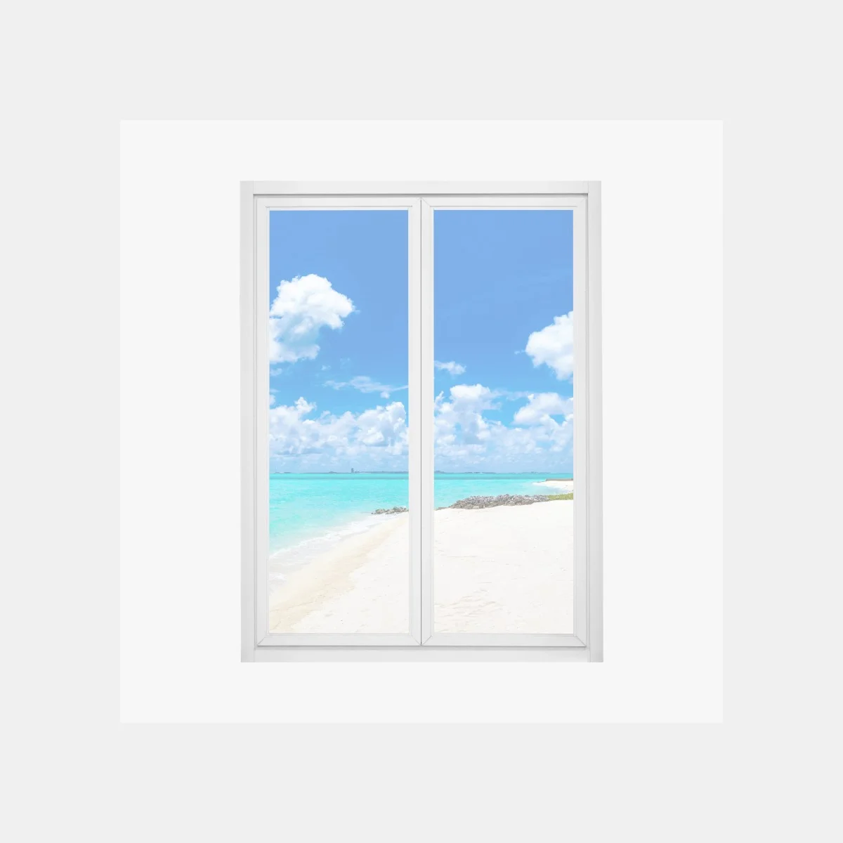 Window decal Maldives turquoise beach panorama • Wallissimo® Window decal Maldives turquoise beach panorama • Wallissimo®