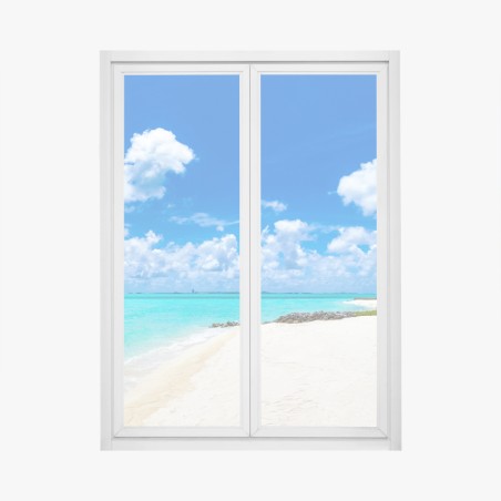 Window decal Maldives turquoise beach panorama • Wallissimo®