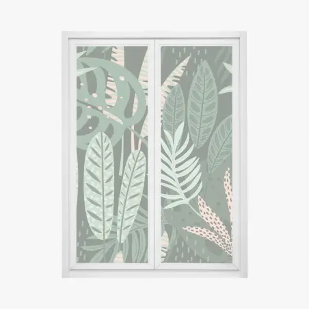 Window decal tropical leaf botanical pattern • Wallissimo®