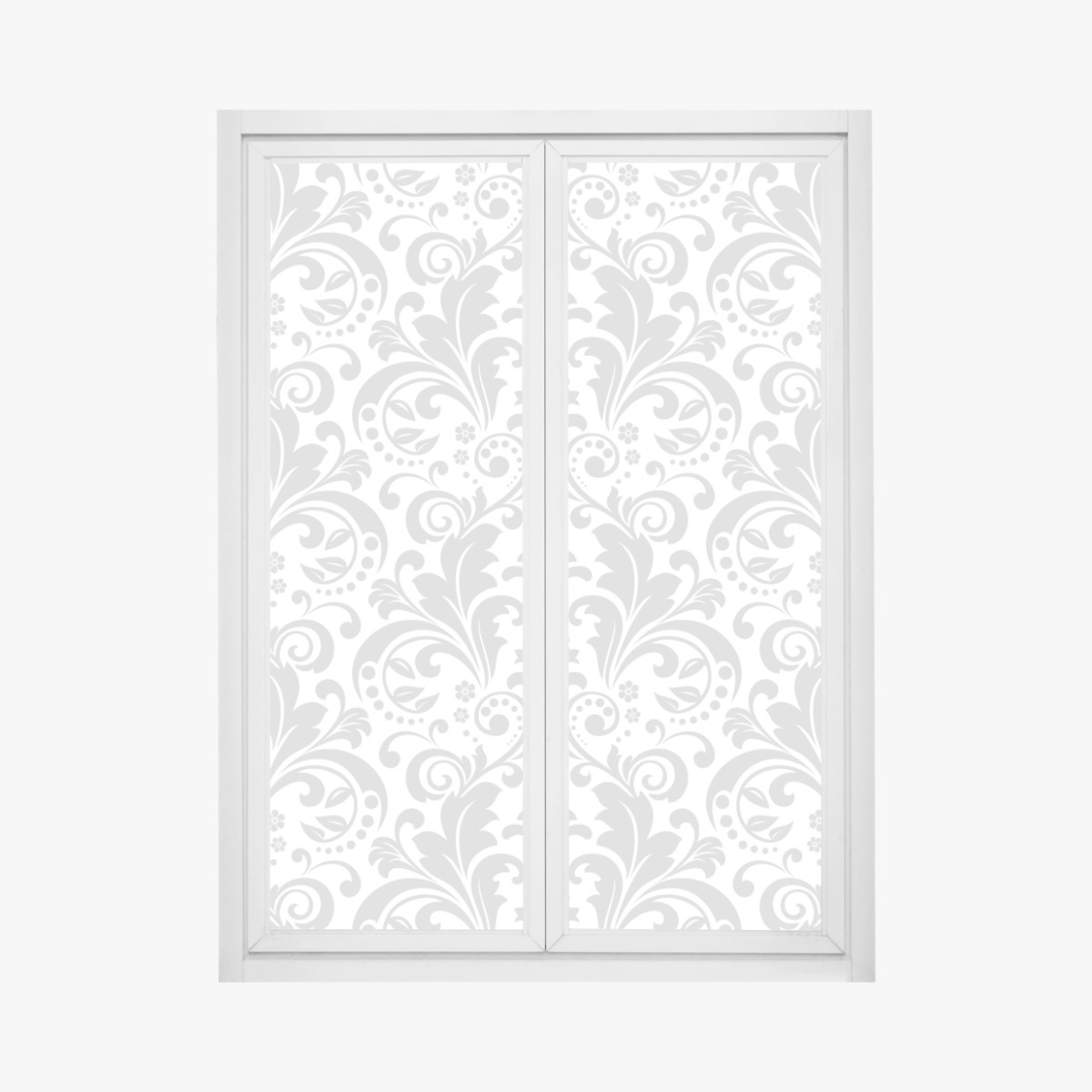 Window decal elegant gray damask pattern • Wallissimo® Window decal elegant gray damask pattern • Wallissimo®