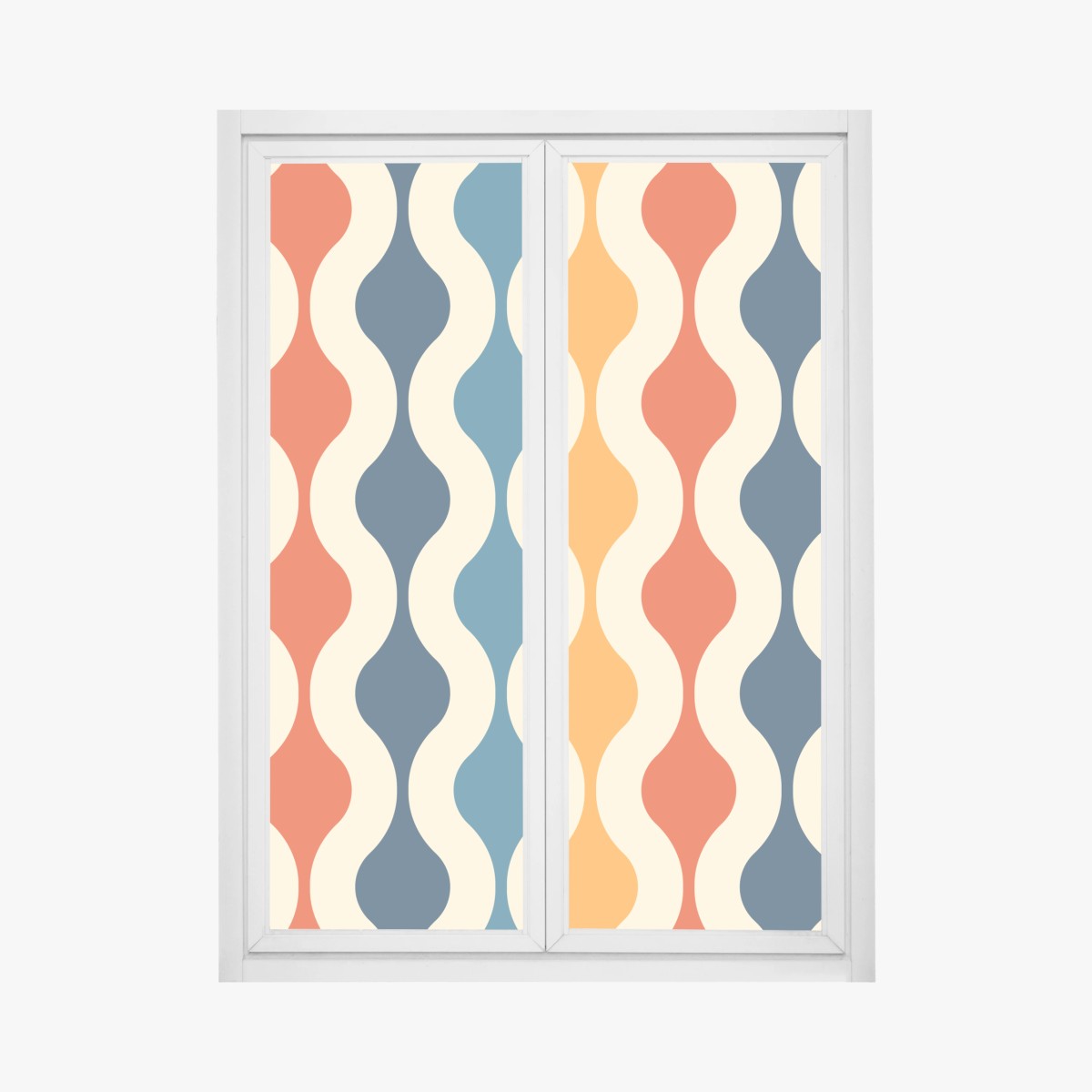 Window decal retro wavy mid-century pattern • Wallissimo® Window decal retro wavy mid-century pattern • Wallissimo®