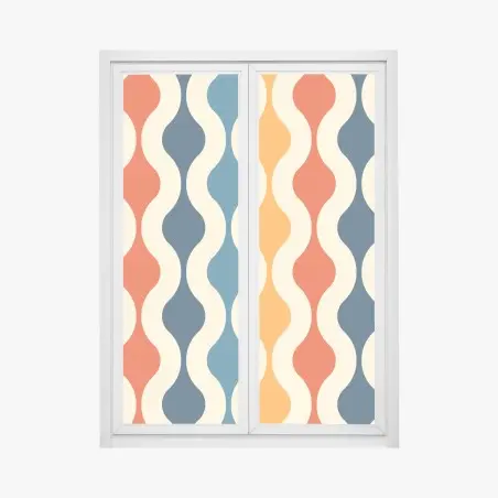 Window decal retro wavy mid-century pattern • Wallissimo®