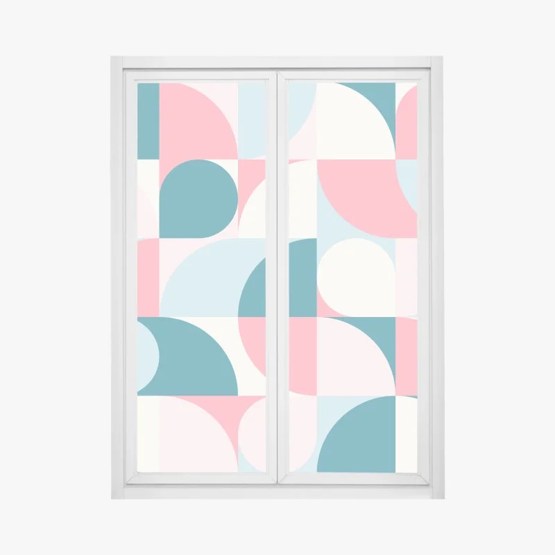 Window decal pastel geometric mosaic
