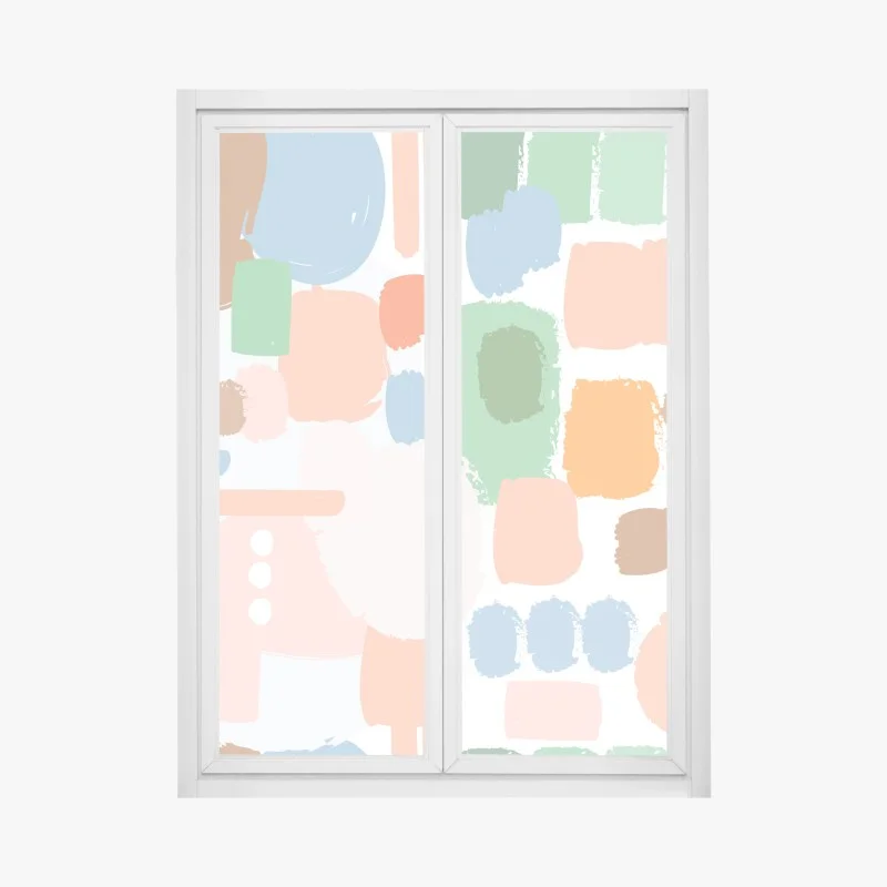 Window decal pastel brushstroke pattern