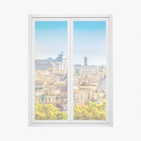 Window decal sunlit Rome skyline with domes • Wallissimo®