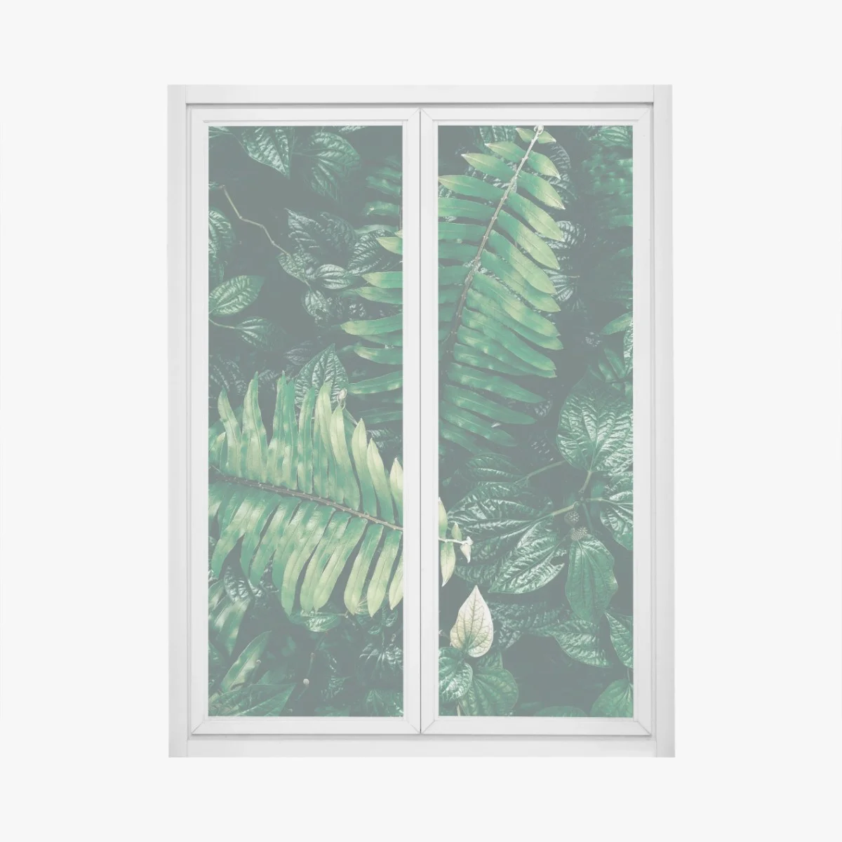 Window decal lush tropical green leaves • Wallissimo® Window decal lush tropical green leaves • Wallissimo®