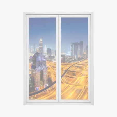 Window decal Dubai night skyline panoramic • Wallissimo®