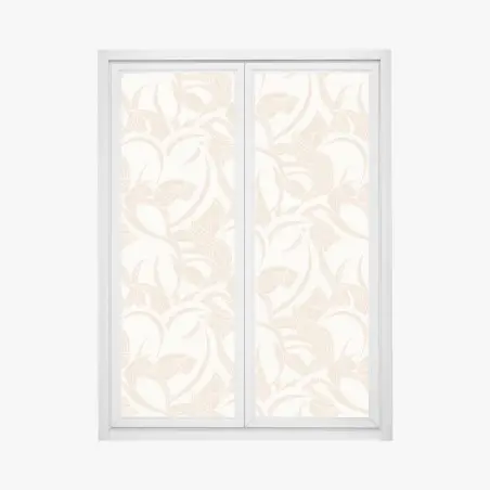 Window decal beige botanical leaf pattern • Wallissimo®