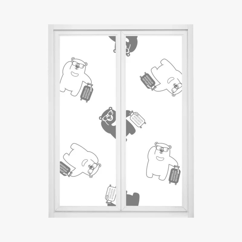 Window decal traveling bears pattern