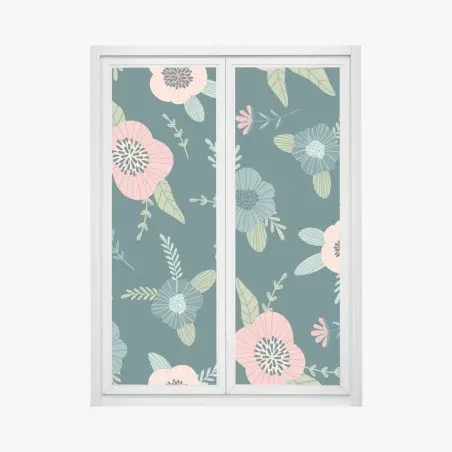 Window decal pastel botanical floral pattern • Wallissimo®