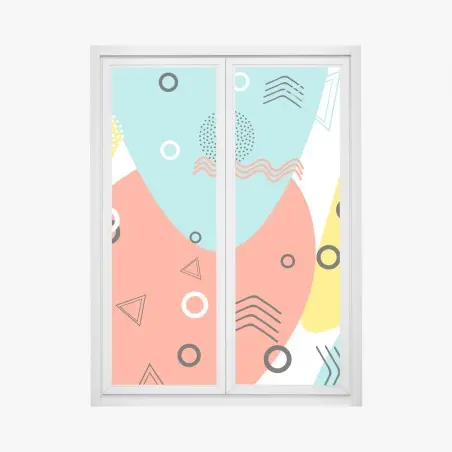 Window decal playful geometric pattern • Wallissimo®