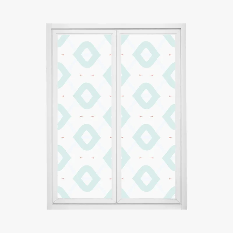 Window decal turquoise geometric diamond pattern