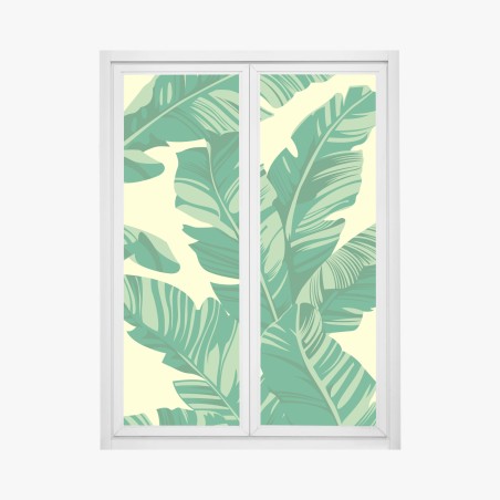 Window decal tropical banana leaves pattern • Wallissimo®