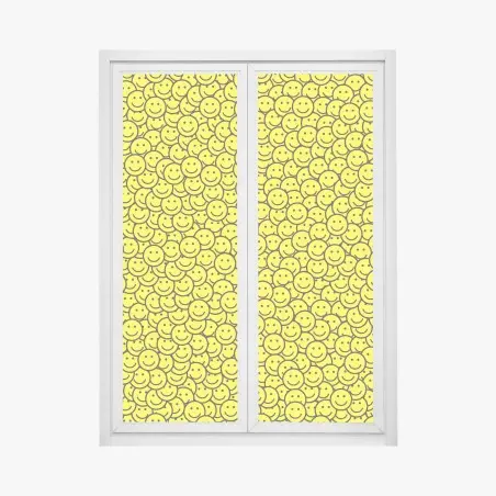 Window decal cheerful smiley faces pattern • Wallissimo®