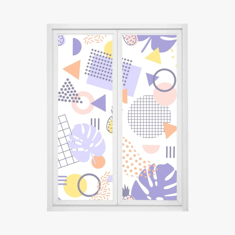 Window decal playful tropical geometric pattern