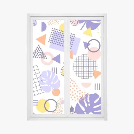 Window decal playful tropical geometric pattern • Wallissimo®