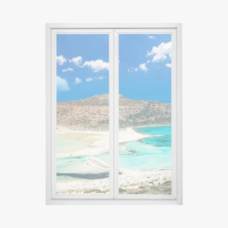 Window decal Balos beach turquoise lagoon panorama