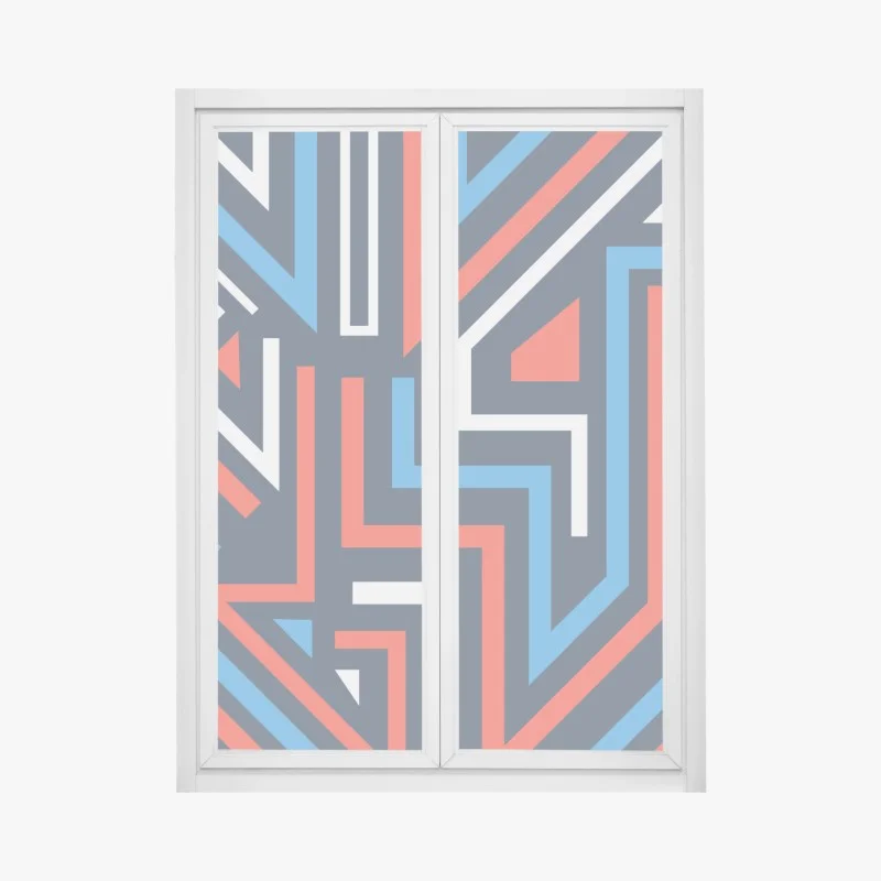 Window decal bold geometric lines