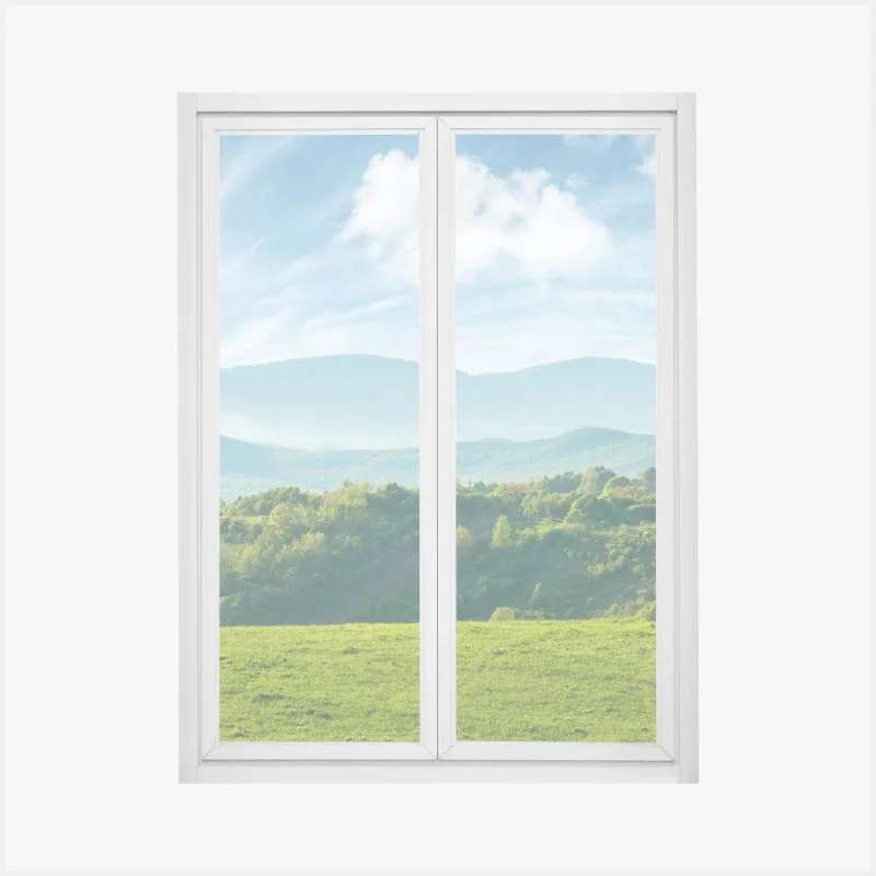 Window decal Romania springtime mountain panorama