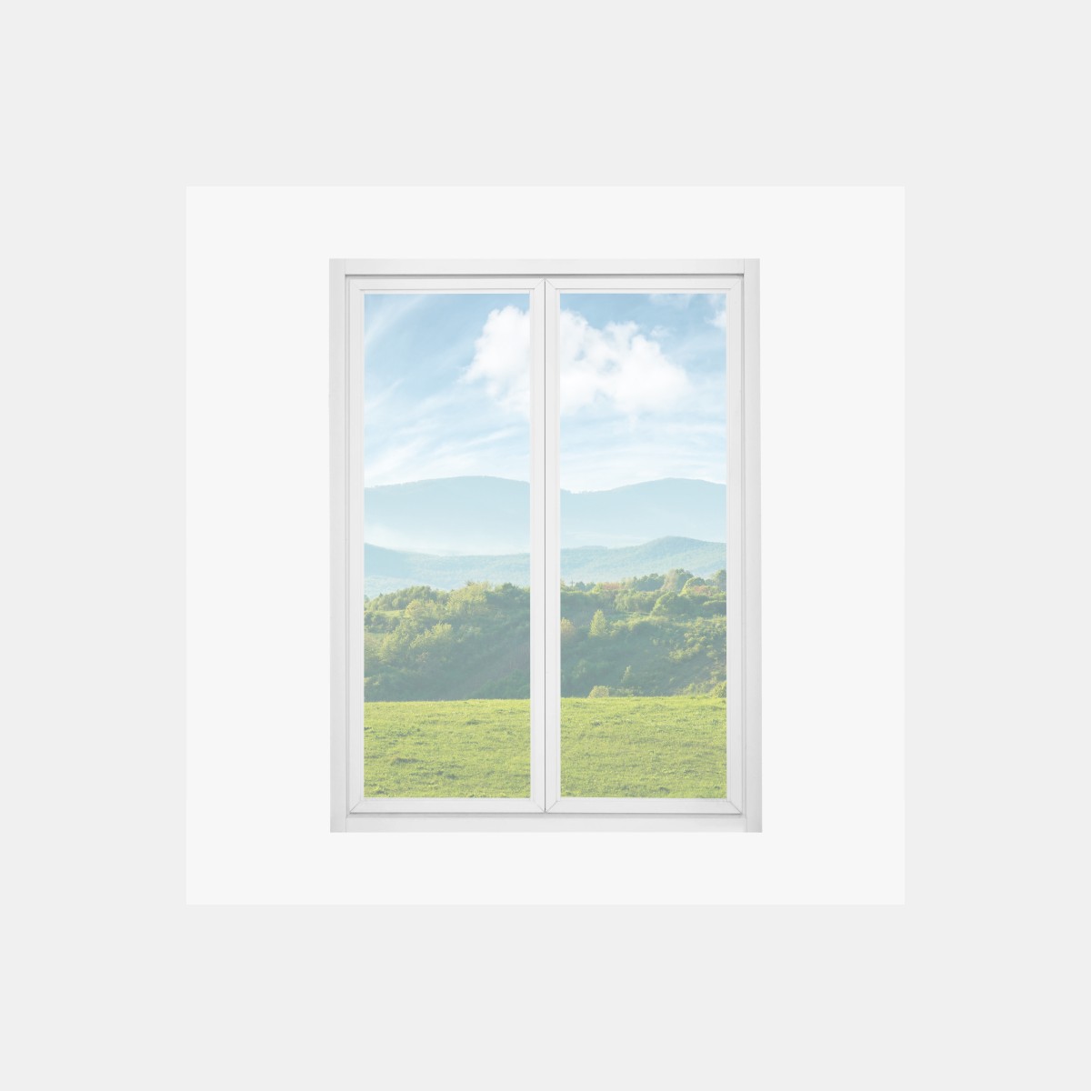 Window decal Romania springtime mountain panorama • Wallissimo®
