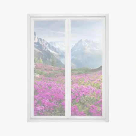 Window decal alpine rhododendron meadow at Mont Blanc • Wallissimo®