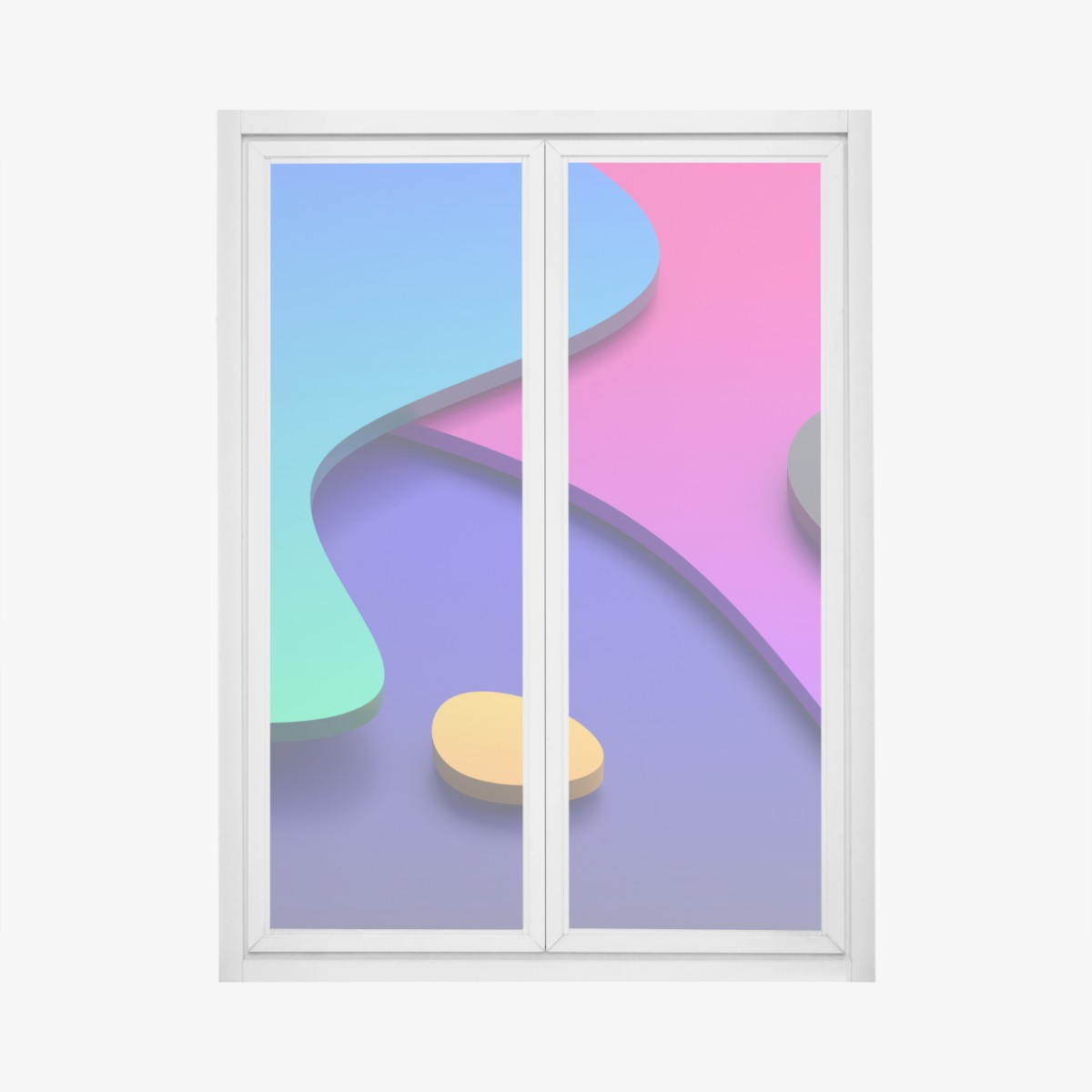 Window decal vibrant abstract 3d curves • Wallissimo® Window decal vibrant abstract 3d curves • Wallissimo®