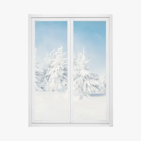 Window decal snowy winter forest panorama • Wallissimo®