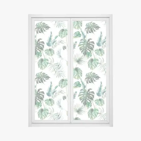 Window decal watercolor tropical leaves pattern • Wallissimo®