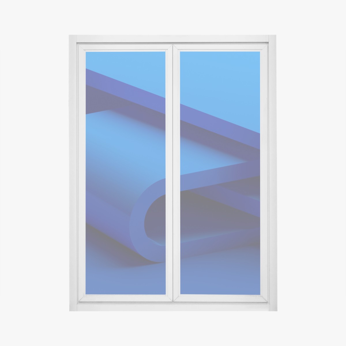 Window decal minimal blue ribbon geometry • Wallissimo® Window decal minimal blue ribbon geometry • Wallissimo®