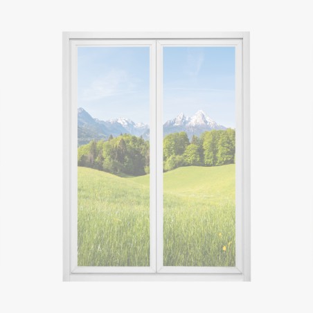 Window decal serene alpine meadow panorama • Wallissimo®