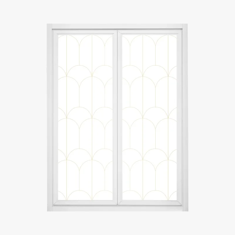 Window decal gold art deco arch pattern