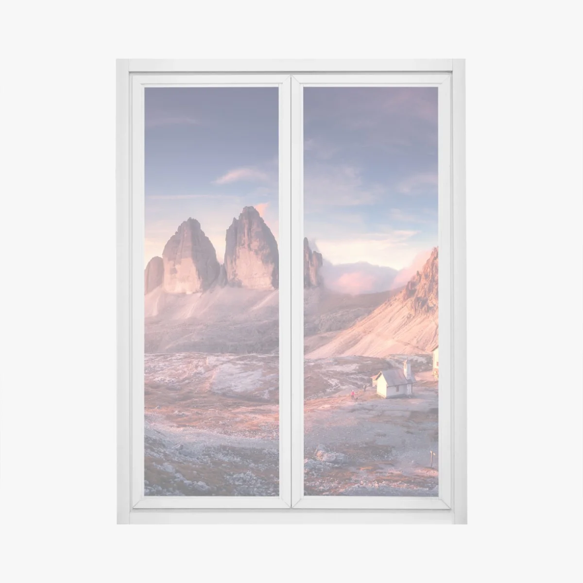 Window decal sunrise over the Dolomites peaks • Wallissimo® Window decal sunrise over the Dolomites peaks • Wallissimo®